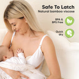 KeaBabies - 14pk Comfy Nursing Pads, Reusable Breastfeeding Pads: Bare Beige / Large 4.8"