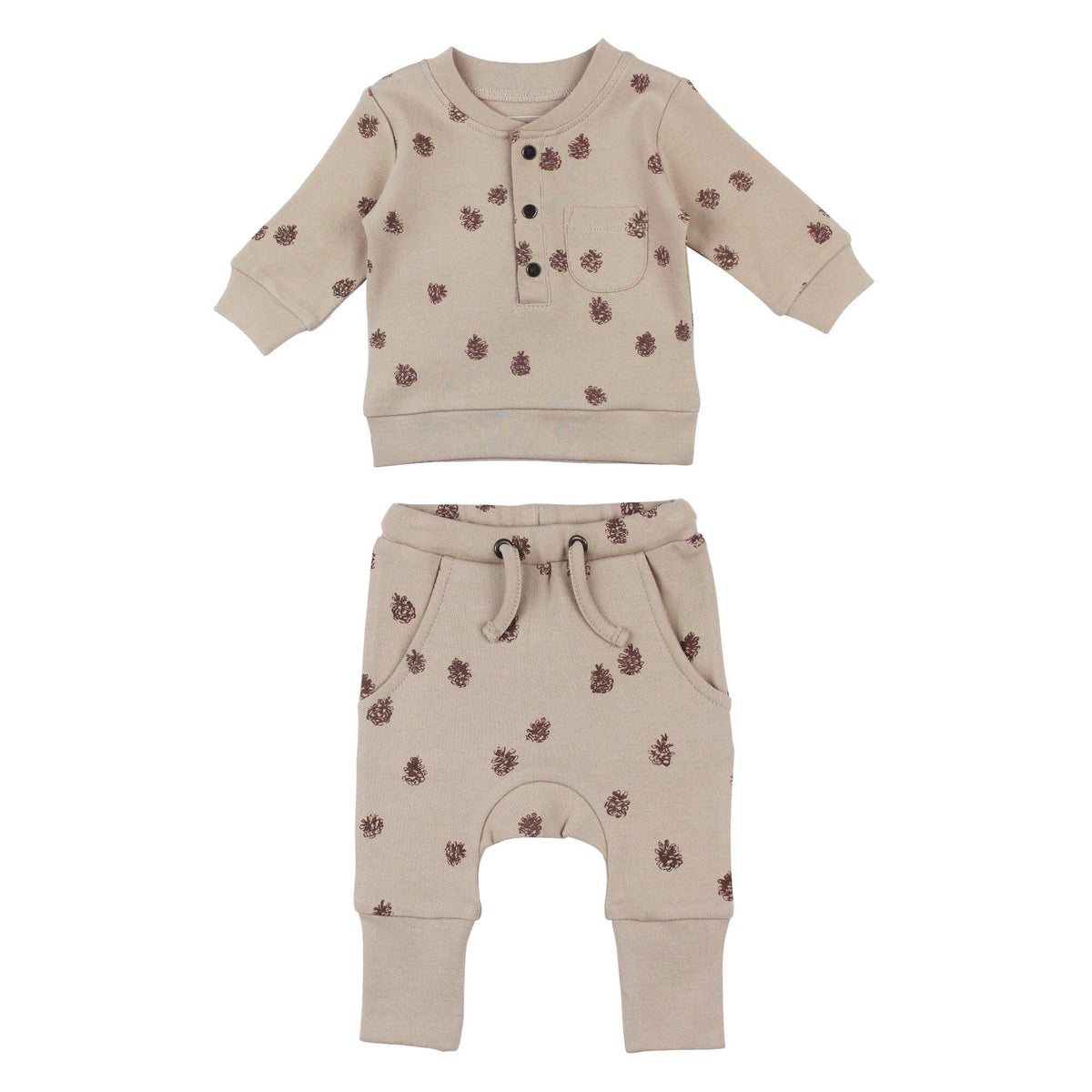 Organic Sweatshirt & Jogger Set - Pinecone