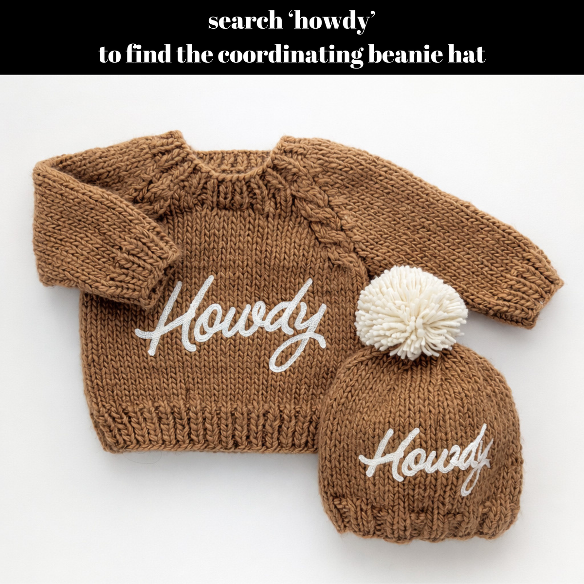 Knit Sweater Pecan - Howdy