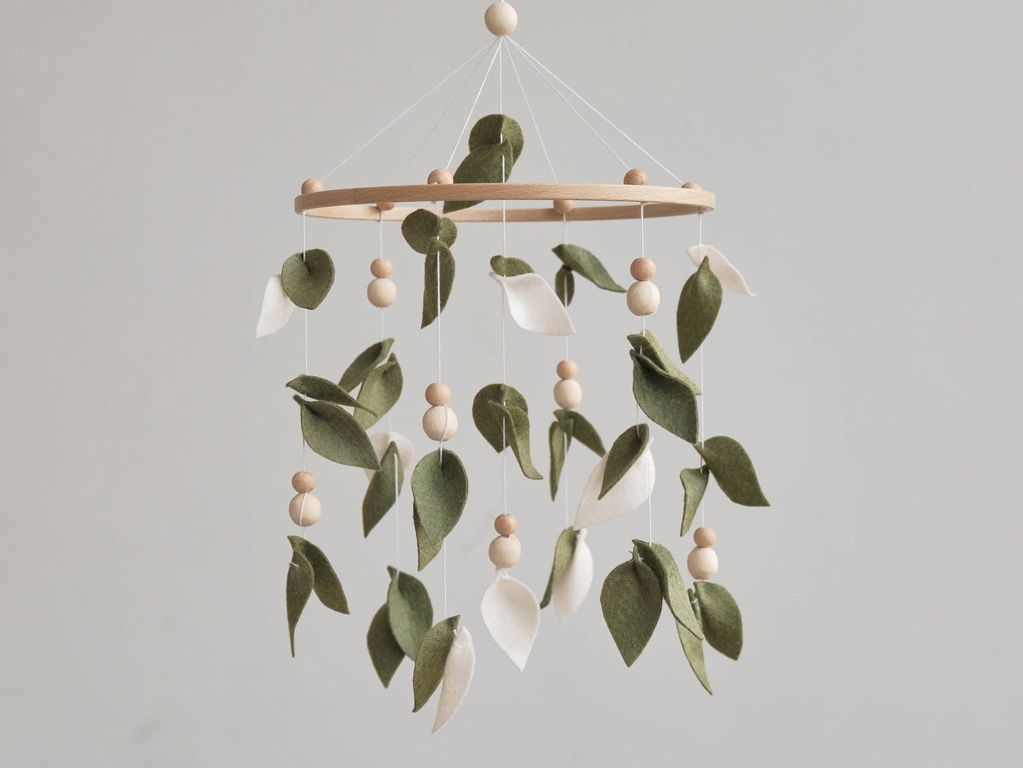 Baby Forest Mobile, Green Floral Nursery Mobile Shower Gift