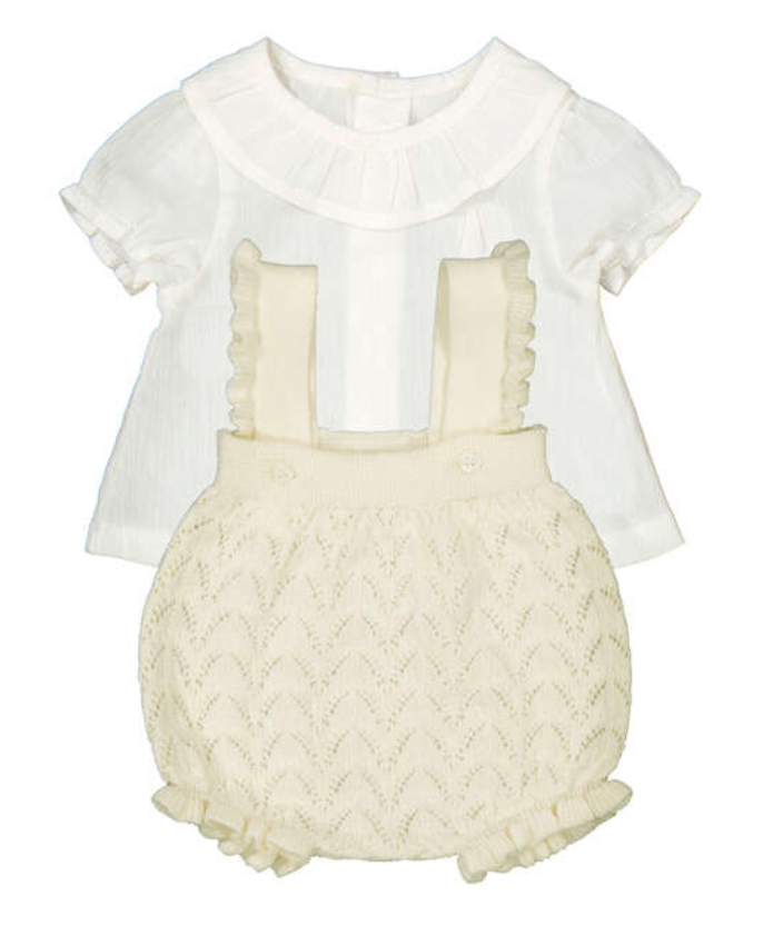 Mayoral Knit Romper Set - Pottery