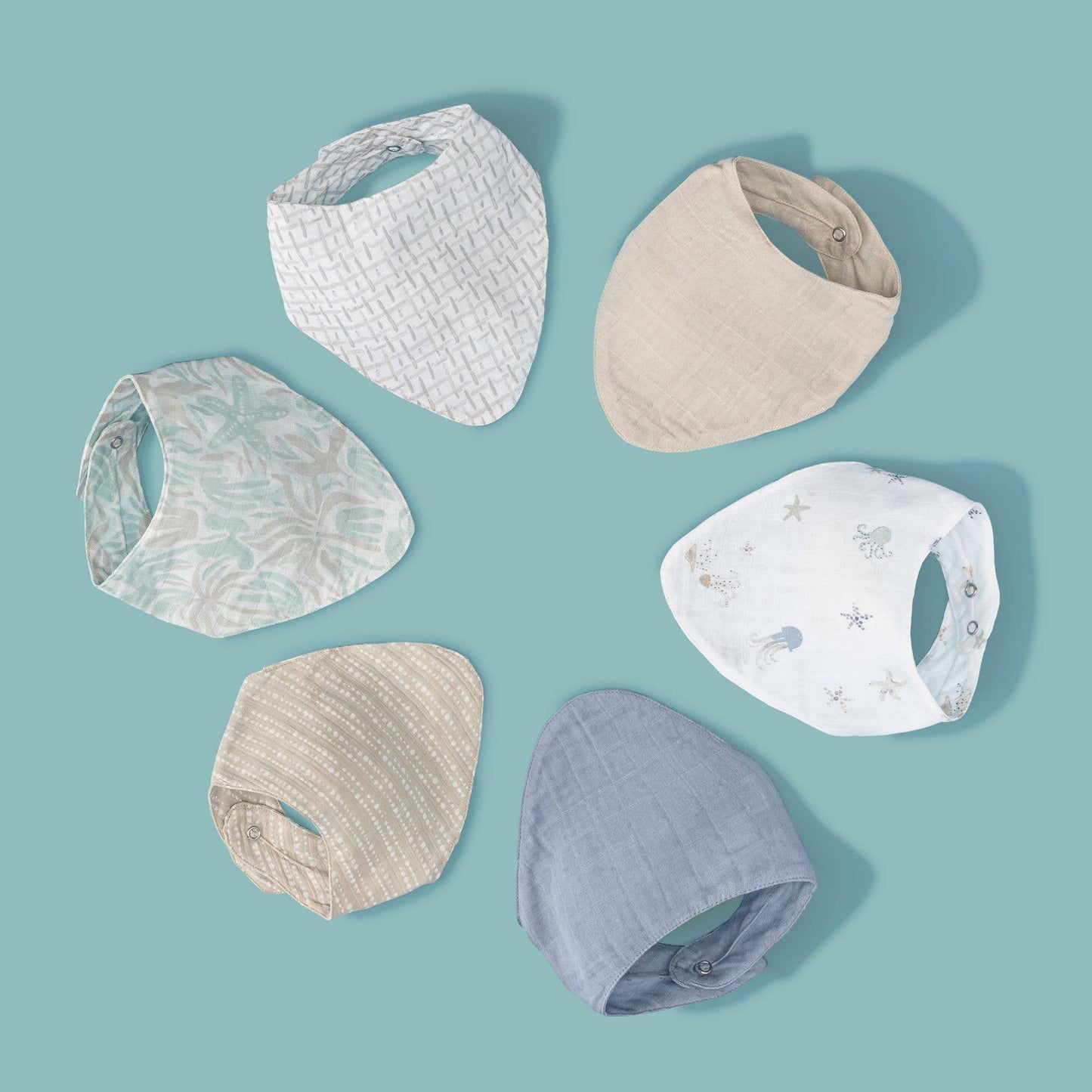 Muslin Bib Set - Cove Ocean