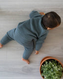 Viverano Organics - Baby Side Pocket Sweater Knit Pants - Blue