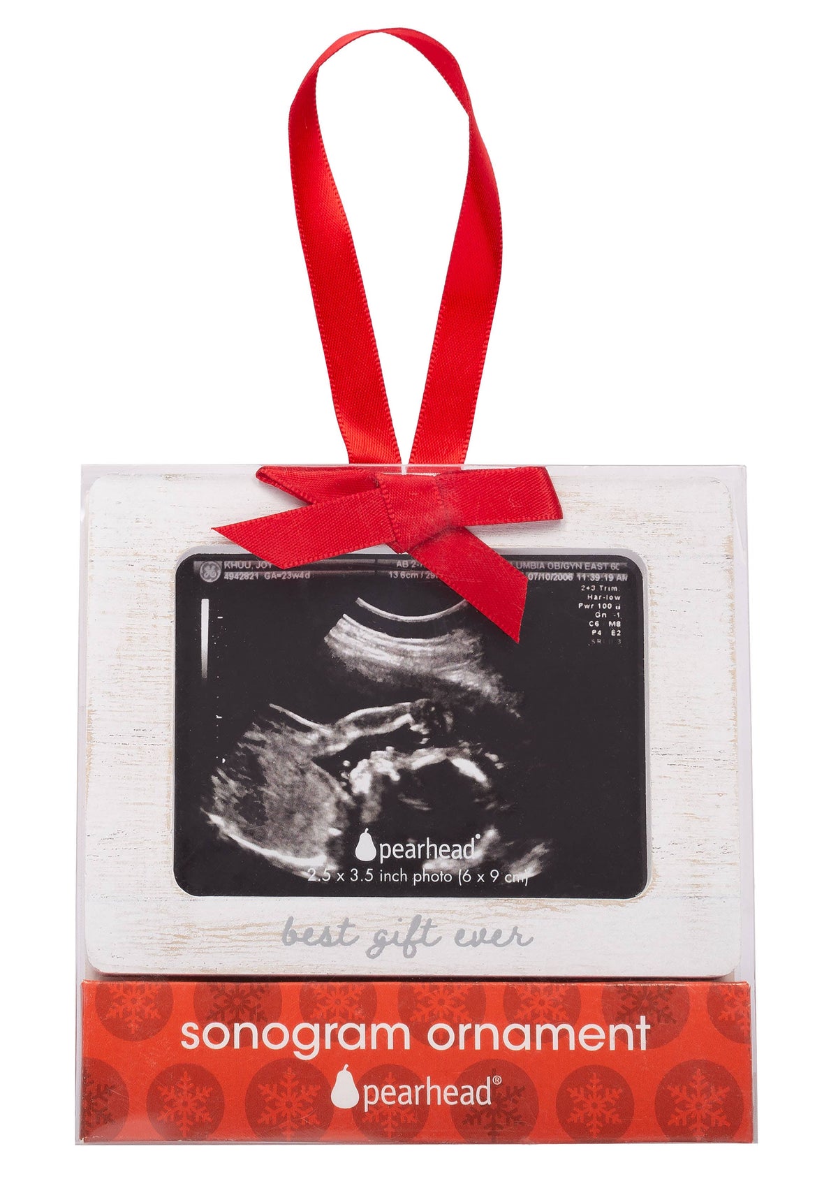 Baby Sonogram Christmas Ornament, Best Gift Ever, White
