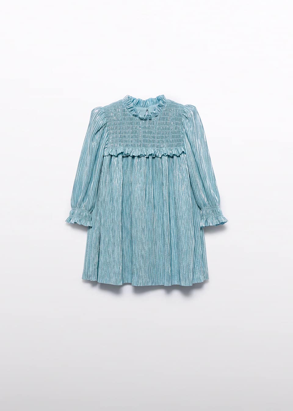 Abel & Lula - Metallic Pleated Dress - Water
