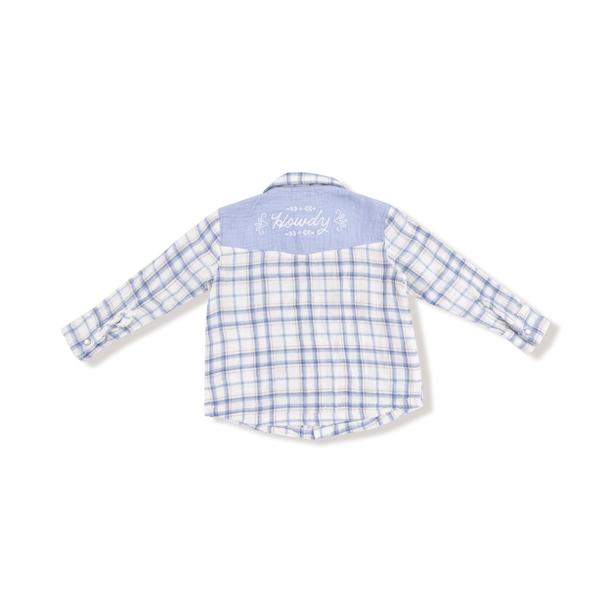 Blue Plaid - L/s Western Pearl Snap Shirt