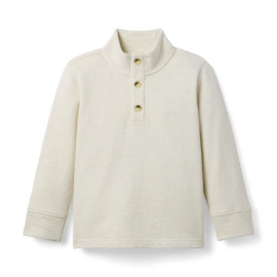 J&J - Henley Button Sweater - Cream