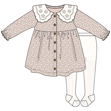 PL Dress and Tights Set - Pink