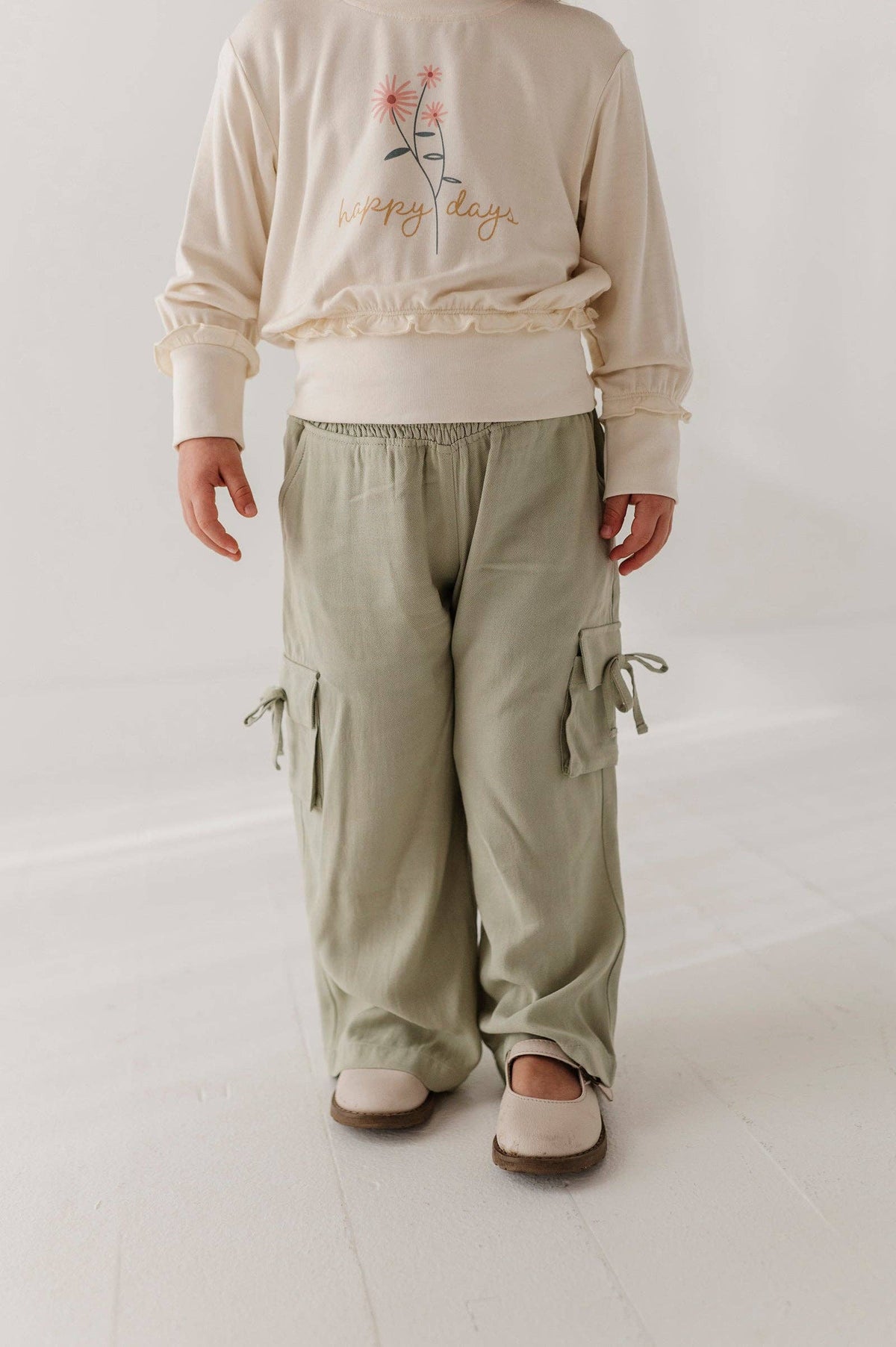 Wide Leg Cargo Pant - Sage