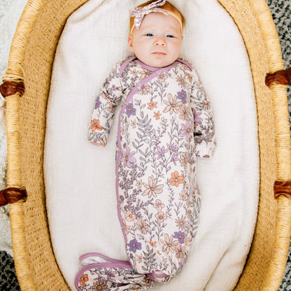 Newborn Knotted Gown - Flora