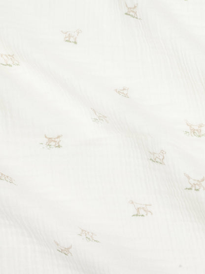 Muslin Swaddle Blanket - Field Dog