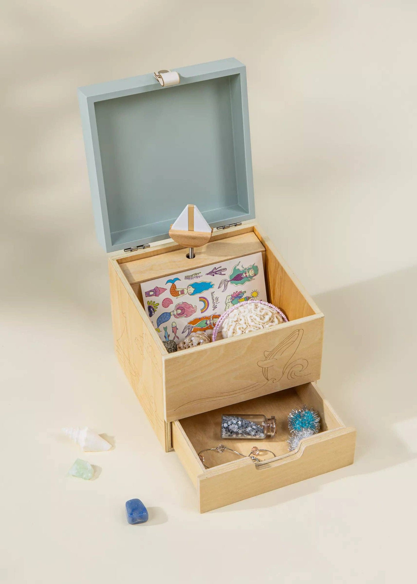 Wooden Musical Souvenir Box - Ocean