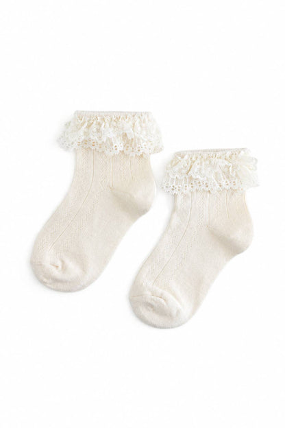 Lace Bobby Socks - Ivory