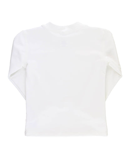 Boys White Long Sleeve Rash Guard