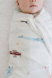 Vintage Airplanes Muslin Swaddle Blanket