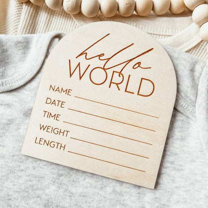 Baby Birth Announcement Sign - Arch Birth Statistics