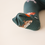 bug + bean kids - Bamboo Zip Romper - Green Cow