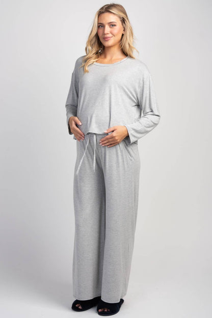Maternity LS Lounge Set - Grey