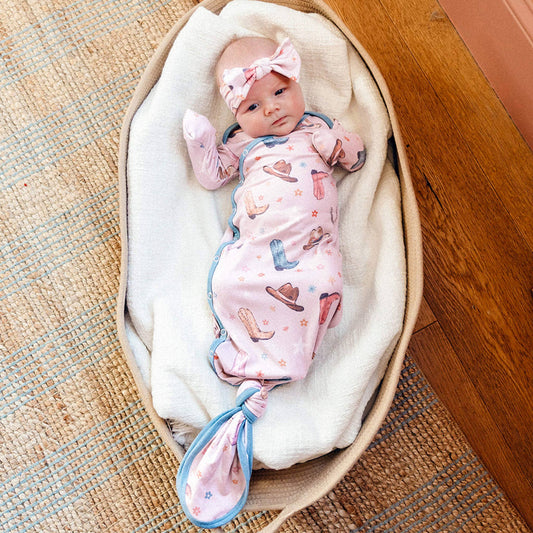Newborn Knotted Gown - Cheyenne