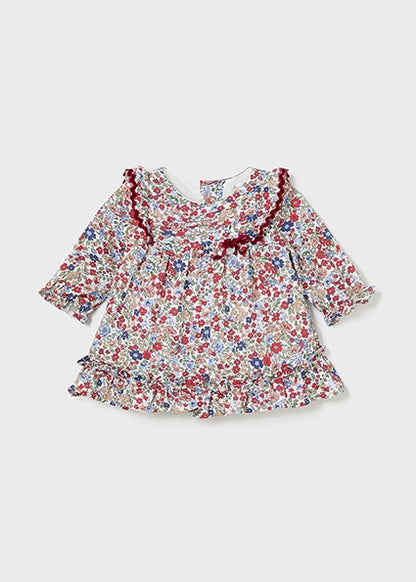Printed Floral Dress - Red