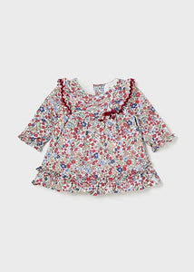 Printed Floral Dress - Red