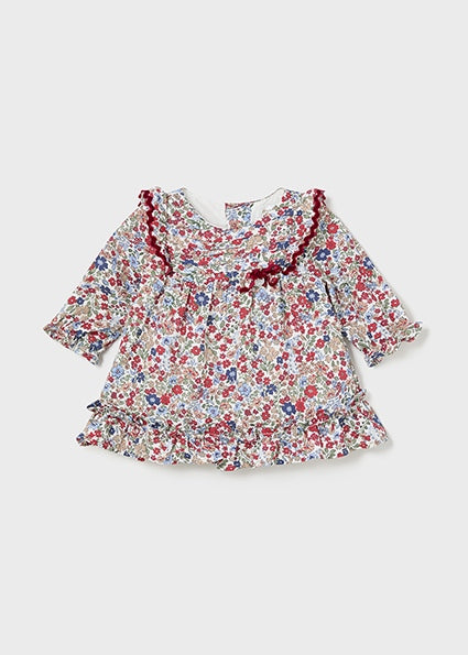 Printed Floral Dress - Red