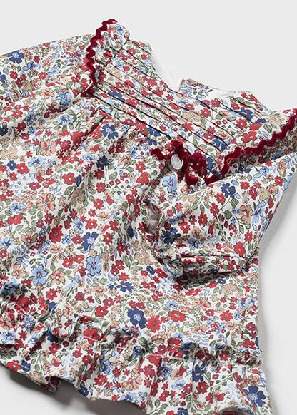 Printed Floral Dress - Red
