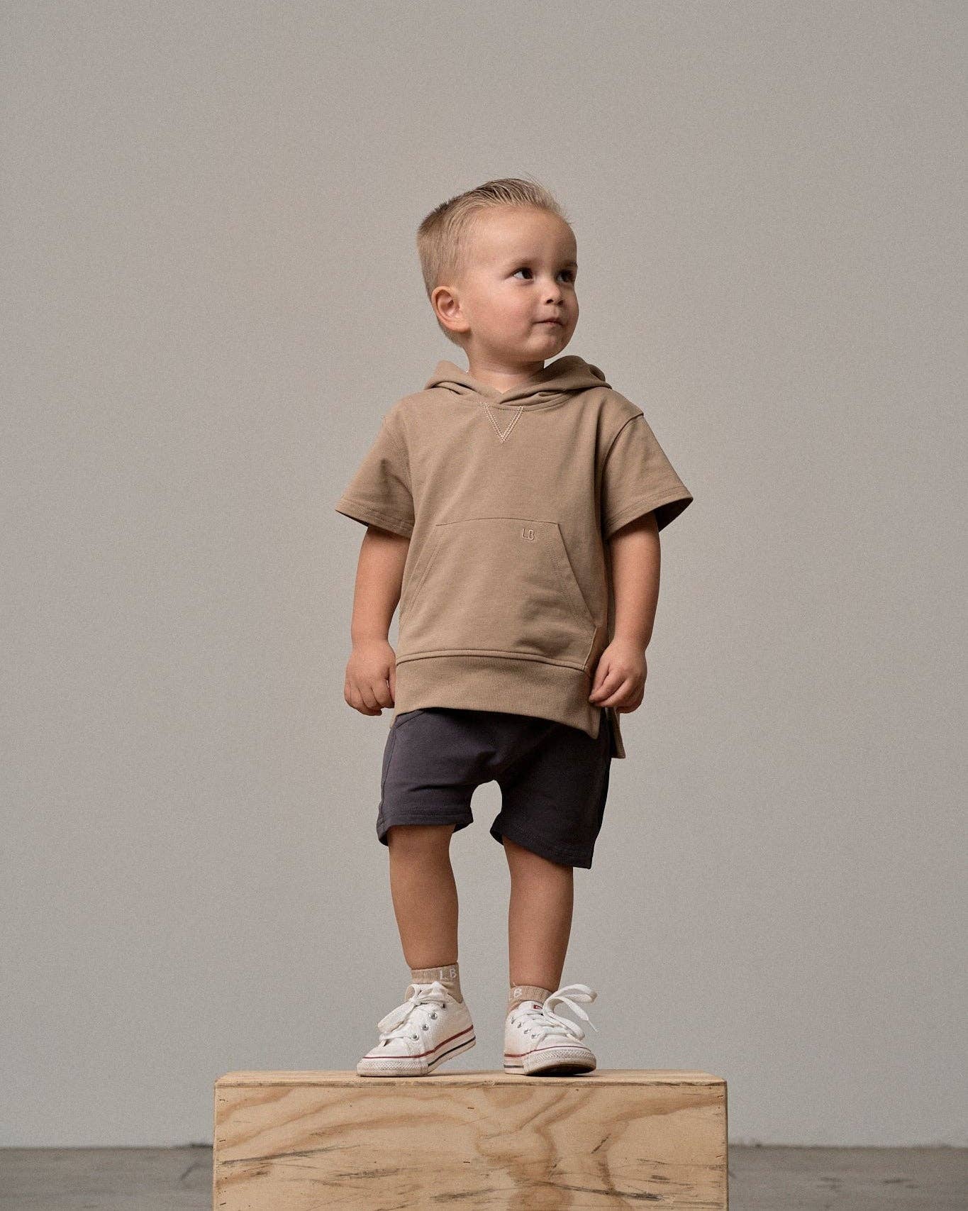 Short Sleeve Hoodie - Driftwood