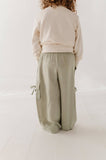 Wide Leg Cargo Pant - Sage