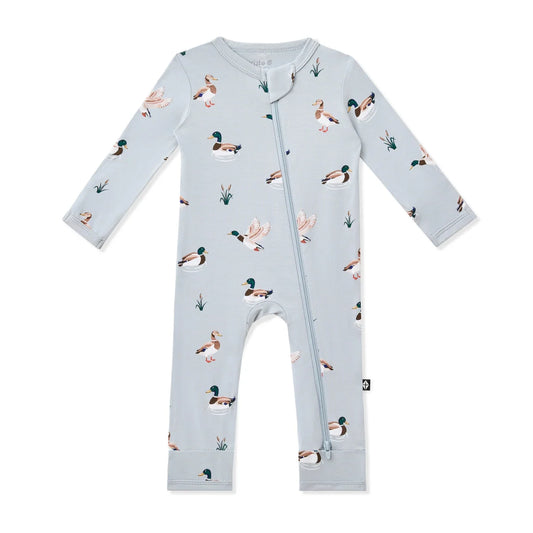 Zippered Romper in Mallard