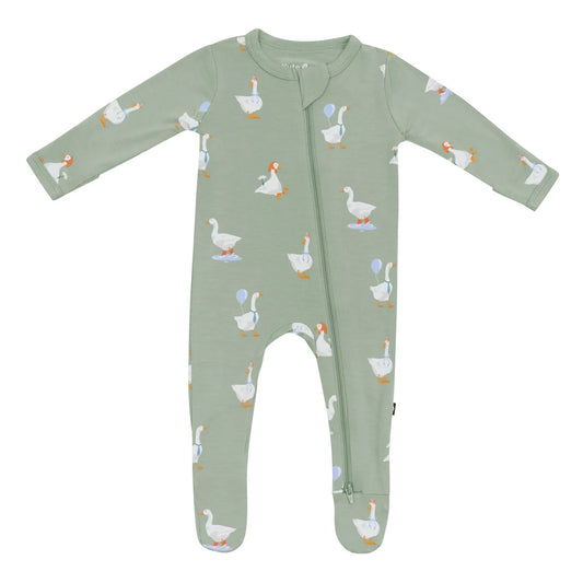 Zippered Footie in Silly Goose