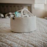 Rope Diaper Caddy - White