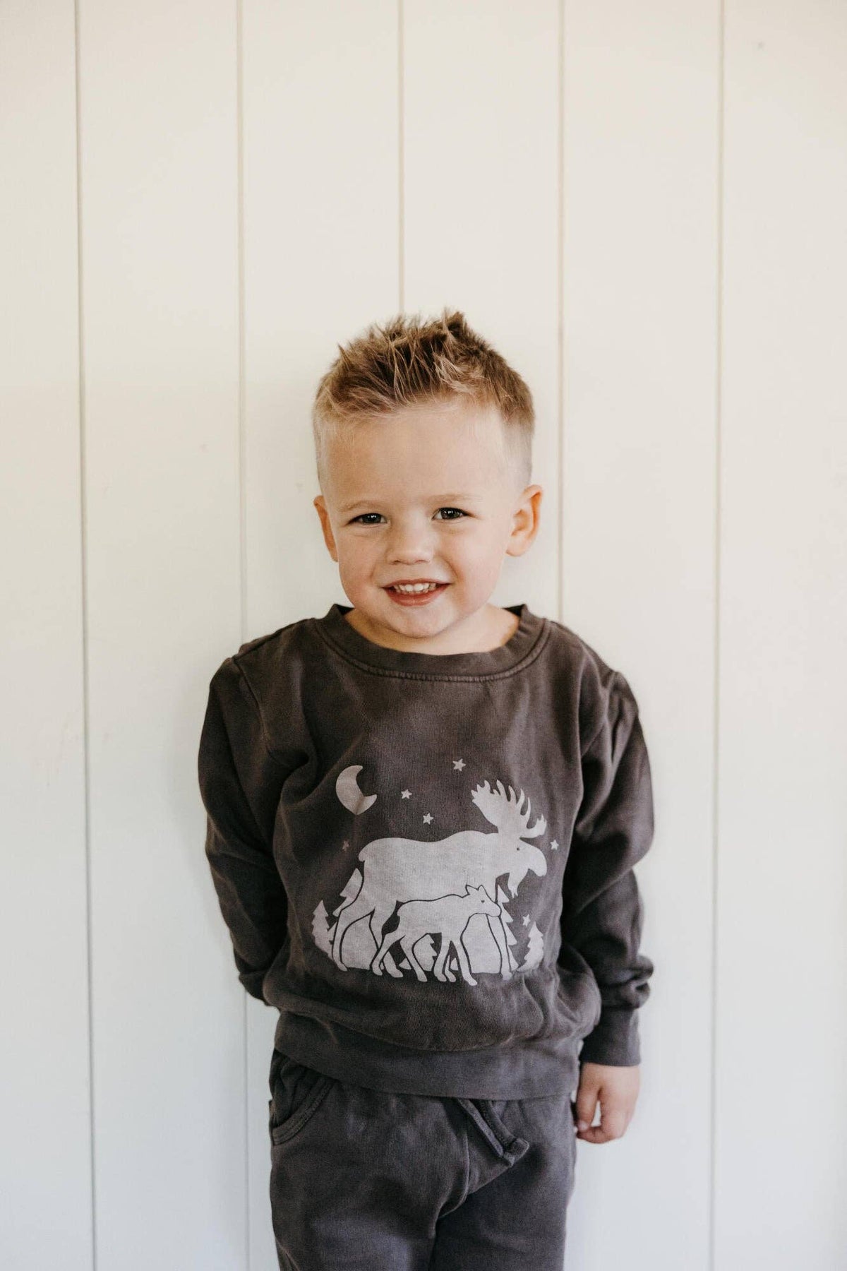 Organic Tod Sweatshirt & Jogger Set - Moose