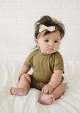 Bamboo Tee & Bike Shorts Set - Olive
