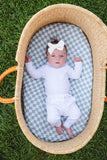 Muslin Swaddle Blanket - Arona Blue Checkered