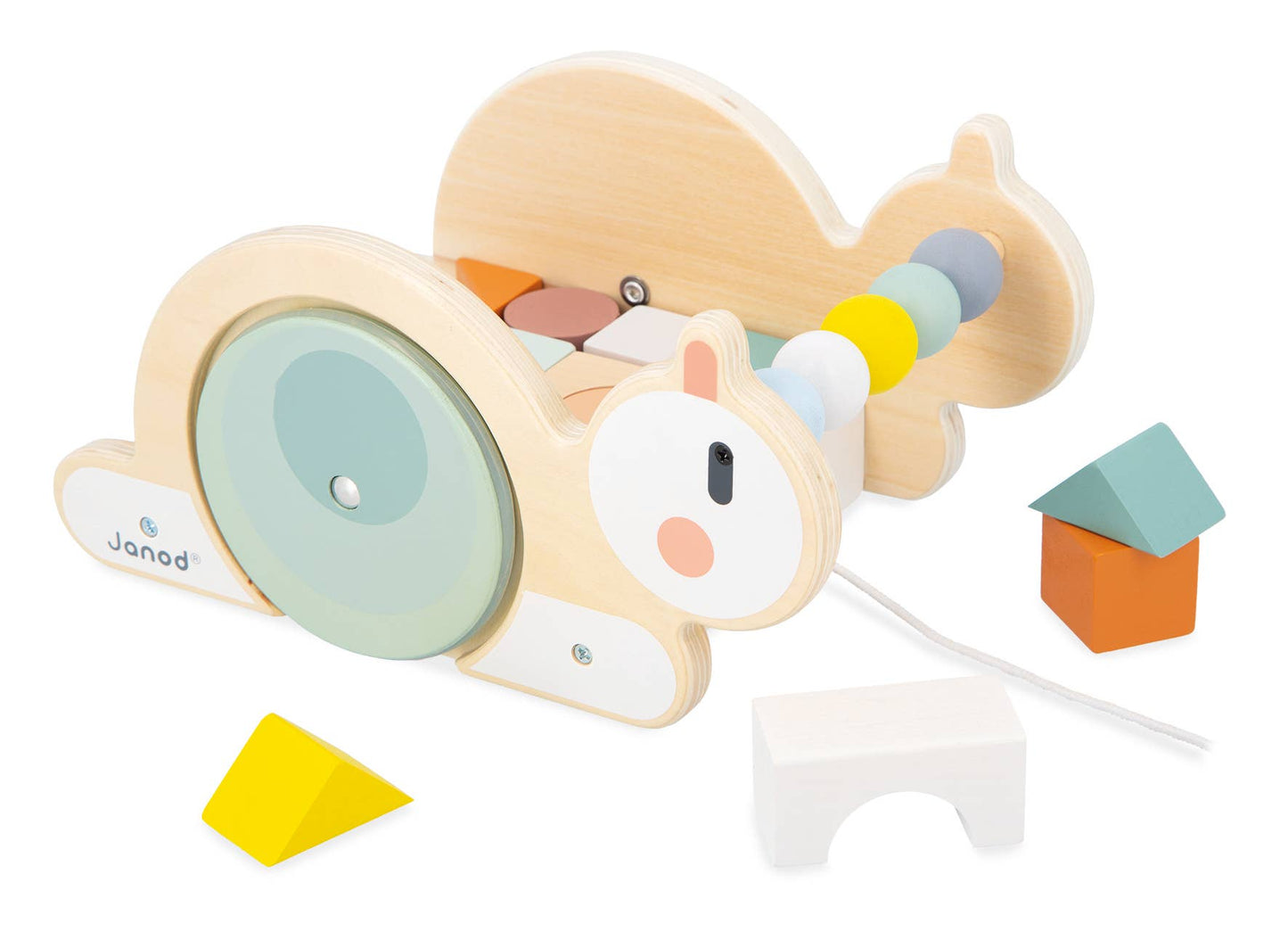 PULL-ALONG SNAIL CUBE TROLLEY