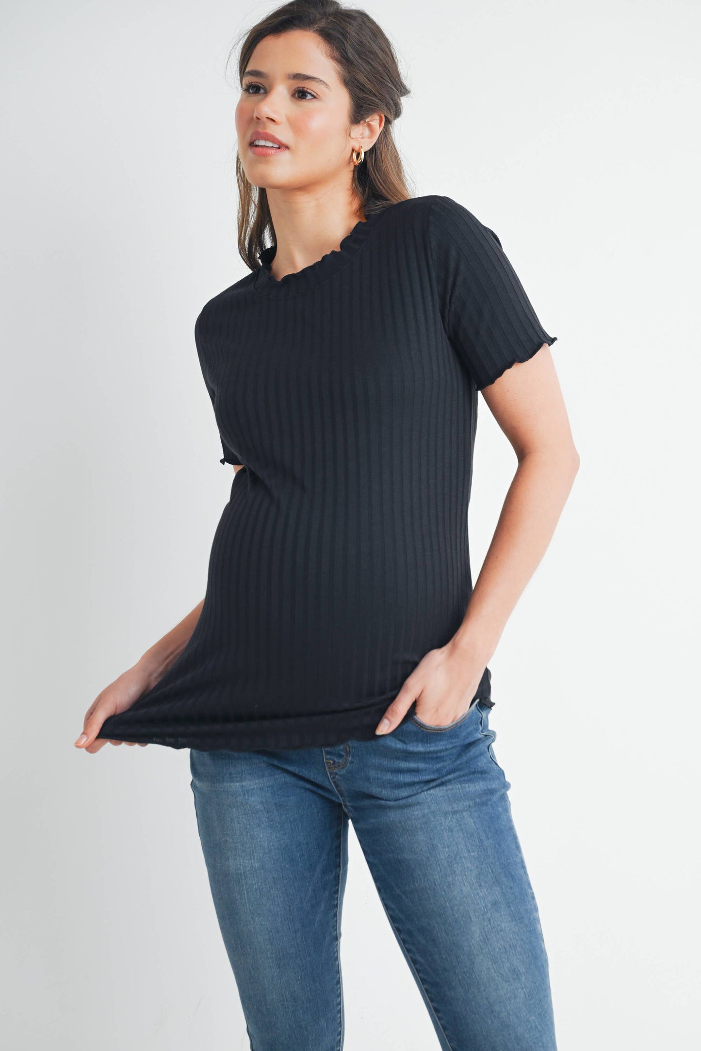 Ribbed SS T-Shirt Maternity