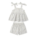 Organic Bow Shorts Set - Floral