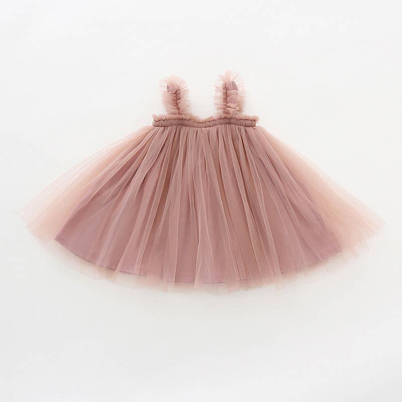 Tulle Sleeveless Dress - Mauve