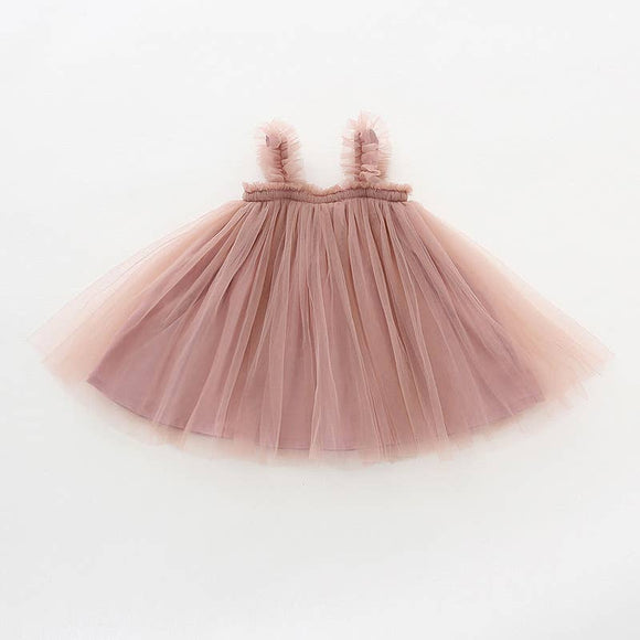 Tulle Sleeveless Dress - Mauve