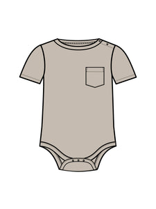 Dana Ribbed SS Pocket Bodysuit - Oat