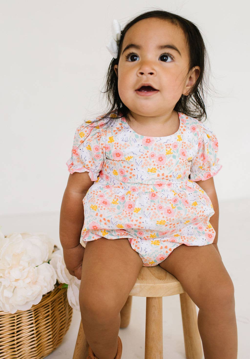 Quinn Poplin Romper - Bunny Field