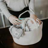 Rope Diaper Caddy - White