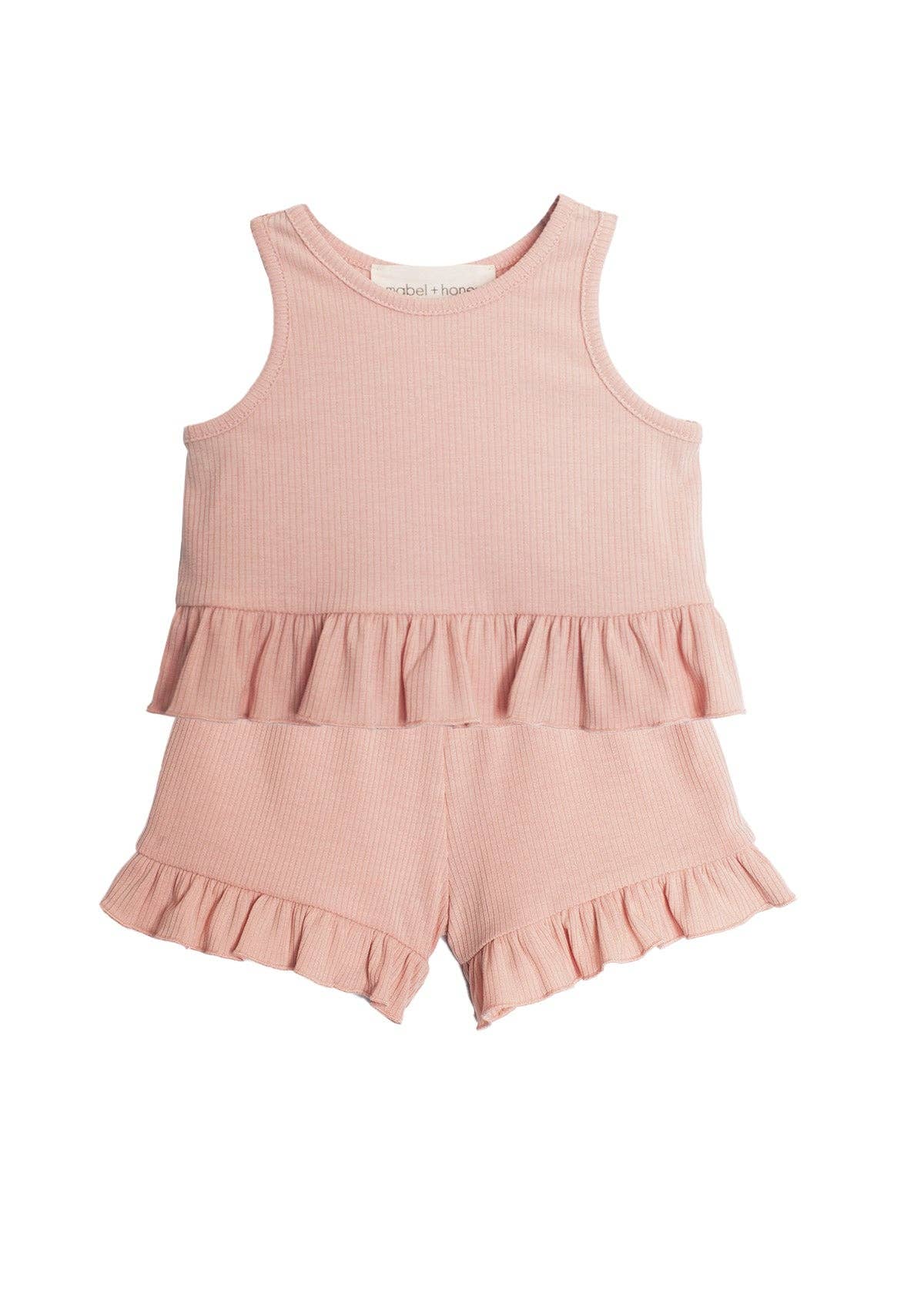 Pink Petals Two Piece Short Short Set