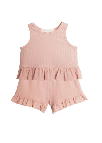 Pink Petals Two Piece Short Short Set