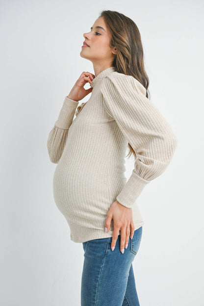Puff Sleeve Maternity Top