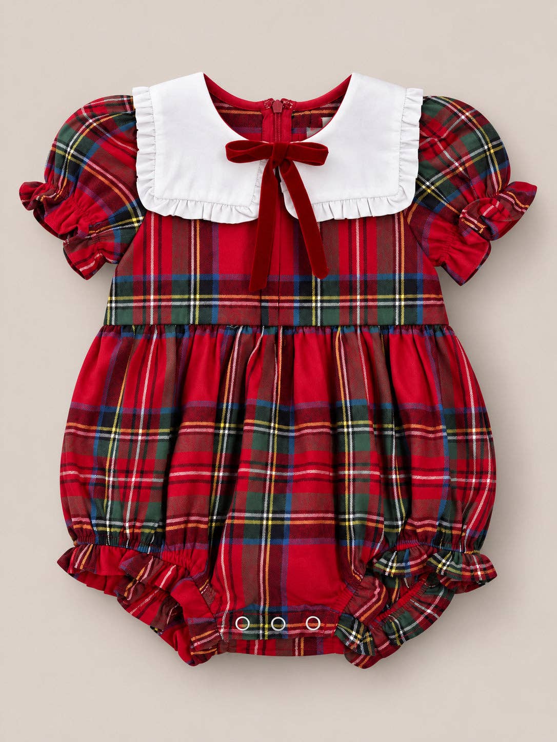 Emery Romper in Holiday Plaid