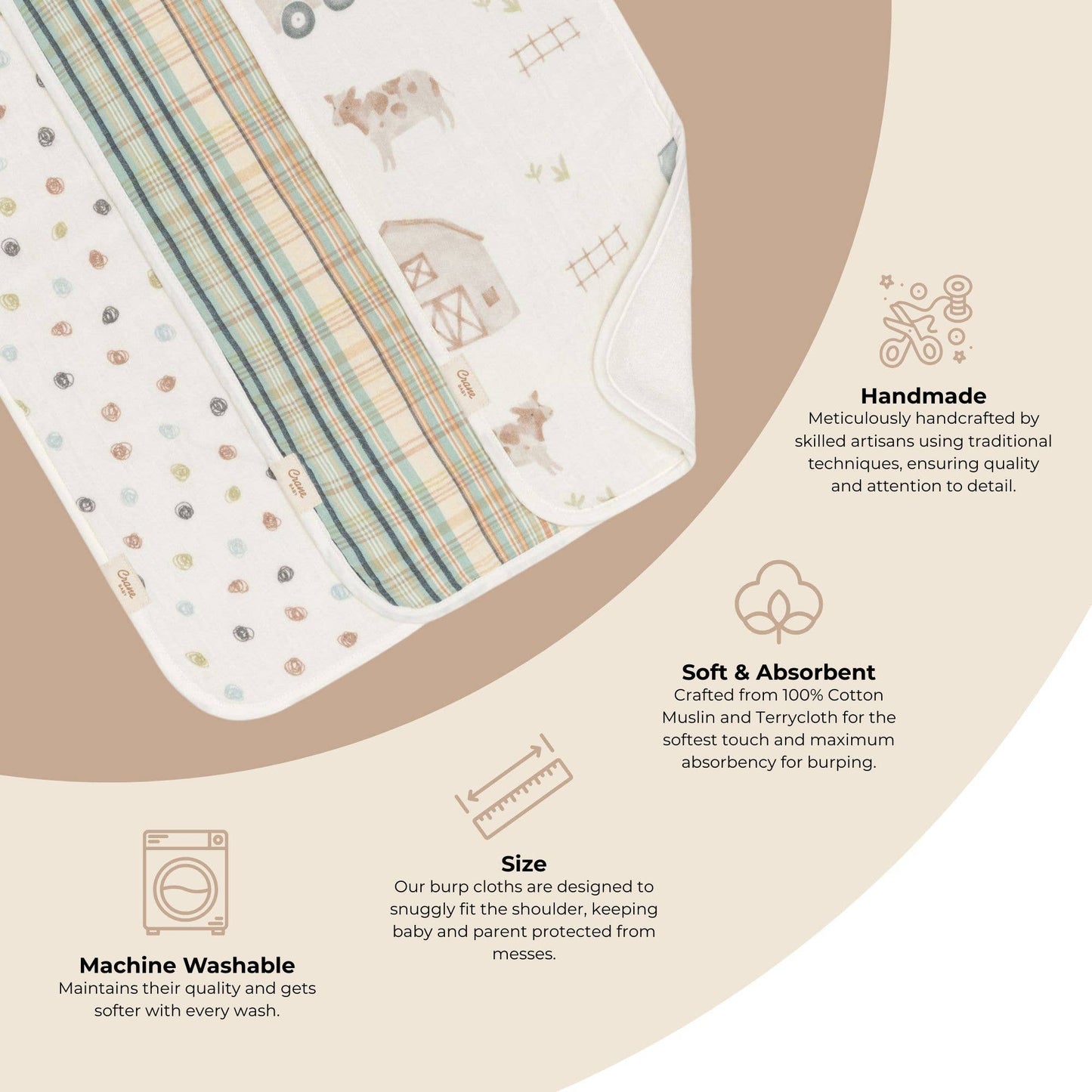 Burp Cloth Set - Farmhouse