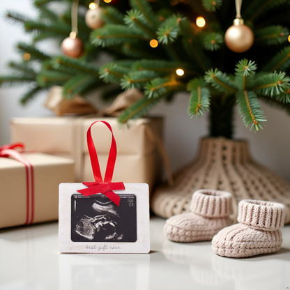 Baby Sonogram Christmas Ornament, Best Gift Ever, White