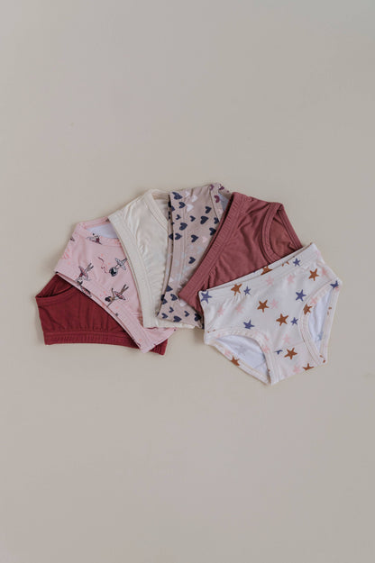 Girl's Bamboo Underwear: Mauve Solid
